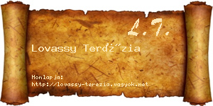 Lovassy Terézia névjegykártya