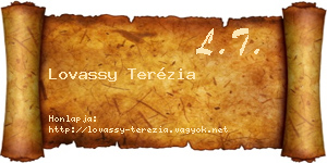 Lovassy Terézia névjegykártya